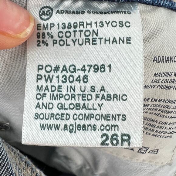 AG Adriano Goldschmied Blue Jeans Super Skinny Legging Ankle Raw Hem Size 26 - Picture 6 of 8